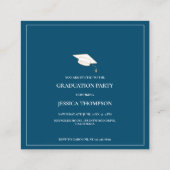2025 Mini Foto Blauw Afstuderen Uitnodiging Informatiekaartje (Achterkant)