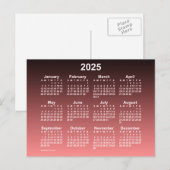 2025 Mini-kalender Faded Red Neon van Janz Postcar Briefkaart (Voorkant / Achterkant)