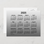 2025 Mini-kalender met vervaagde witte kleur door  Briefkaart (Voorkant / Achterkant)