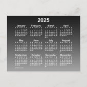 2025 Mini-kalender met vervaagde zwarte kleuren va Briefkaart (Voorkant)