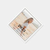 2025 Minimalistische Black Photo Graduation Party Servet (Hoek)