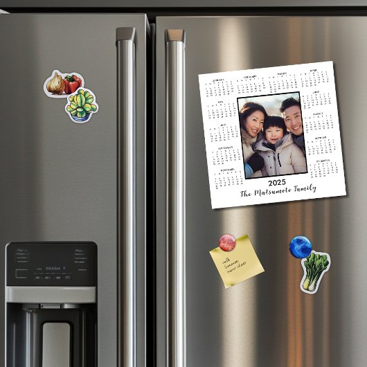 2025 Minimalistische Magneet Fotokalender Vakantie