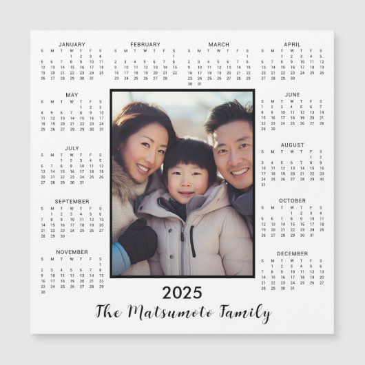 2025 Minimalistische Magneet Fotokalender Vakantie (Voorkant)