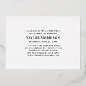 2025 Minimalistische Wit en Goud Afstuderen Foto Folie Uitnodiging (Achterkant)