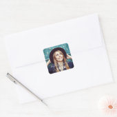 2025 minimalistische witte foto Afstuderen Vierkante Sticker (Envelop)