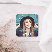 2025 minimalistische witte foto Afstuderen Vierkante Sticker