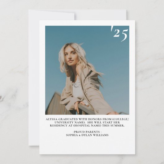 2025 Modern College Afstuderen Magazine Hoesje Fot Aankondiging (Achterkant)