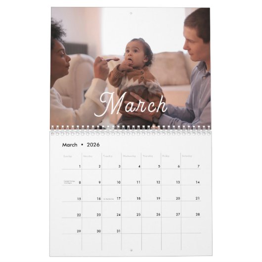 2025 Modern Creëer Uw eigen aangepaste familiefoto Kalender (Mar 2026)