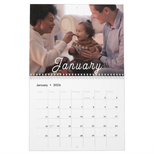 2025 Modern Creëer Uw eigen aangepaste familiefoto Kalender (Jan 2026)