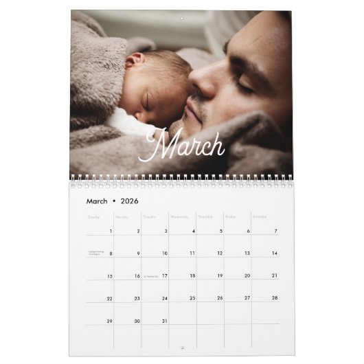 2025 Modern Creëer Uw eigen aangepaste familiefoto Kalender (Mar 2026)