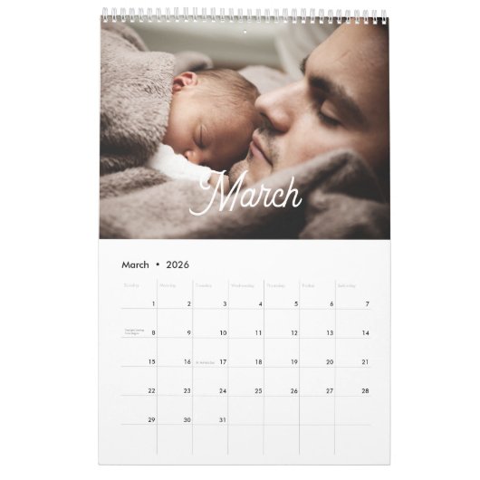 2025 Modern Creëer Uw eigen aangepaste familiefoto Kalender (Mar 2026)
