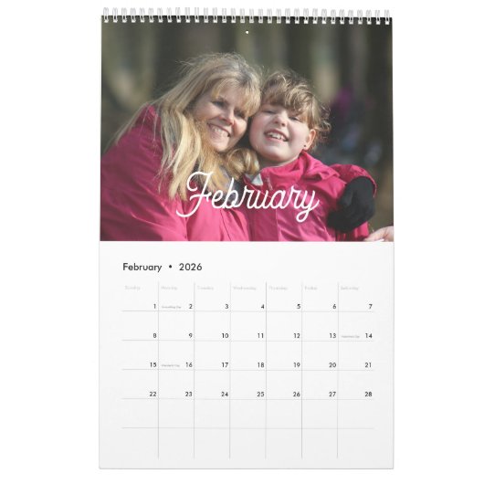 2025 Modern Creëer Uw eigen aangepaste familiefoto Kalender (Feb 2026)