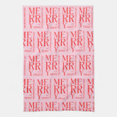 2025 Modern Kerstmis Rood Roze Kerstfeest Theedoek (Verticaal)