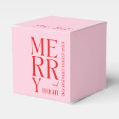 2025 Modern Merry and Bright Red Pink Christmas Bedankdoosjes (Voorkant Zijde)