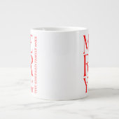 2025 Modern Merry and Bright Red Pink Christmas Grote Koffiekop (Voorkant)