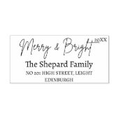 2025 Modern Merry and Bright Red Pink Christmas Rubberstempel (Afrduk)