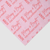 2025 Modern Merry and Bright Red Pink Christmas Tissuepapier (Detail)