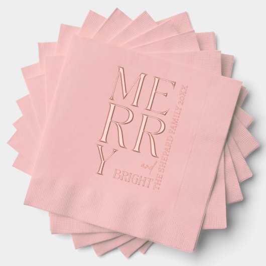 2025 Modern Script Vrolijk en helder kerstfeest Folie Servetten (Insitu (Gestapeld))