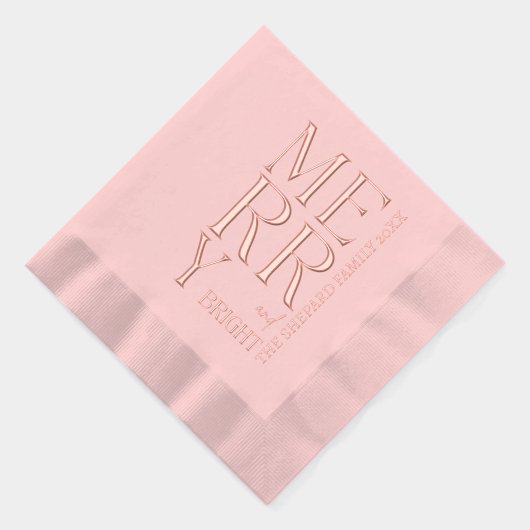 2025 Modern Script Vrolijk en helder kerstfeest Folie Servetten (Rechts)