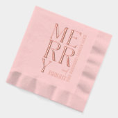 2025 Modern Script Vrolijk en helder kerstfeest Folie Servetten (Links)