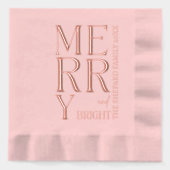 2025 Modern Script Vrolijk en helder kerstfeest Folie Servetten (Voorkant)