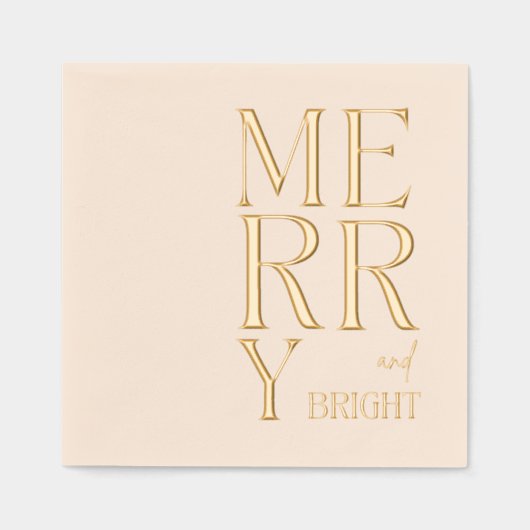 2025 Modern Script Vrolijk en helder kerstfeest Folie Servetten (Voorkant)