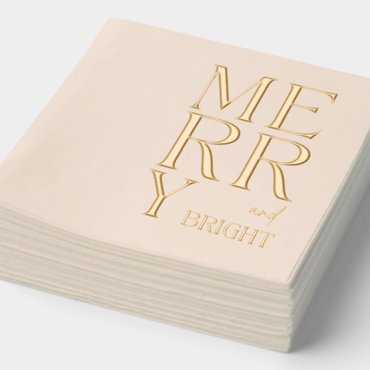 2025 Modern Script Vrolijk en helder kerstfeest Folie Servetten (Detail)