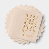 2025 Modern Script Vrolijk en helder kerstfeest Folie Servetten (Insitu (Gestapeld))