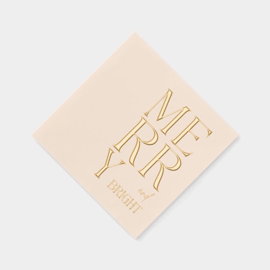 2025 Modern Script Vrolijk en helder kerstfeest Folie Servetten (Rechts)