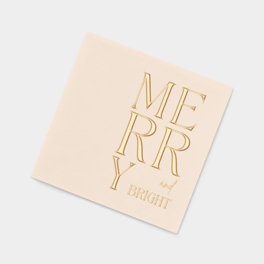 2025 Modern Script Vrolijk en helder kerstfeest Folie Servetten (Links)