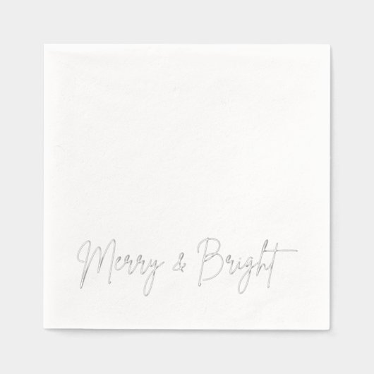 2025 Modern Script Vrolijk en helder kerstfeest Folie Servetten (Voorkant)