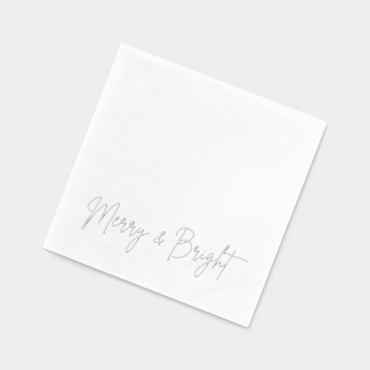 2025 Modern Script Vrolijk en helder kerstfeest Folie Servetten (Links)