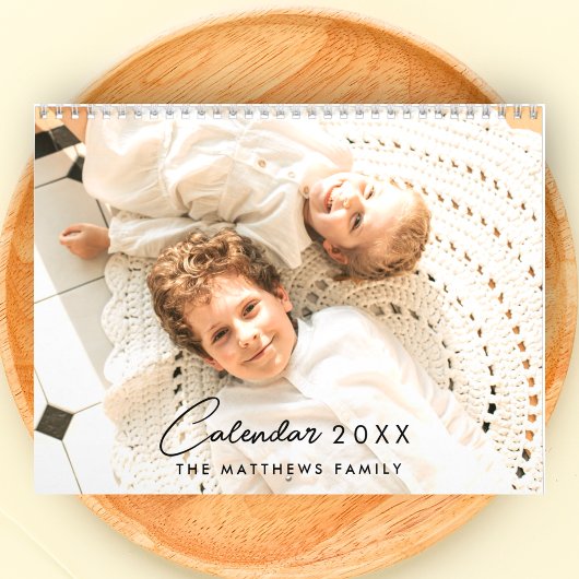 2025 Moderne aangepaste foto Creëer uw eigen famil Kalender