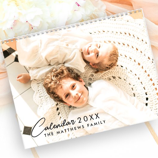 2025 Moderne aangepaste foto Creëer uw eigen famil Kalender