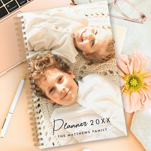 2025 Moderne aangepaste foto Creëer uw eigen famil Planner