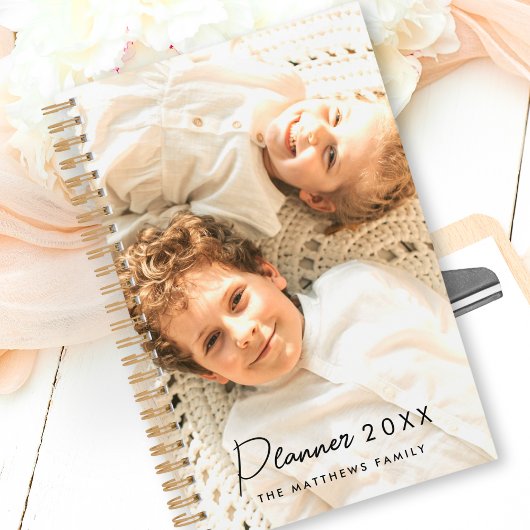 2025 Moderne aangepaste foto Creëer uw eigen famil Planner