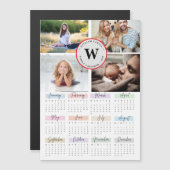 2025 Moderne Familie 4 Fotocollage Custom Magnetische Uitnodiging (Voorkant / Achterkant)