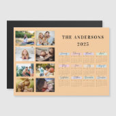 2025 Moderne Familie 4 Fotocollage Custom Magnetische Uitnodiging (Voorkant / Achterkant)