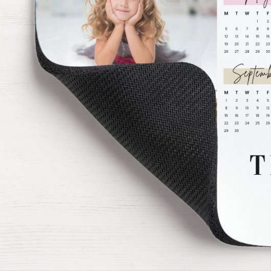 2025 Moderne Familie 4 Fotocollage Custom Muismat (Hoek)