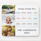 2025 Moderne Familie 4 Fotocollage Custom Muismat (Voorkant)