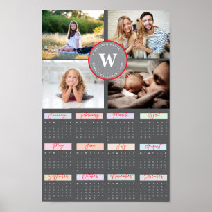 2025 Moderne Familie 4 Fotocollage Custom Poster