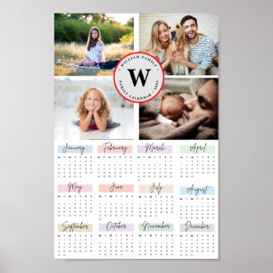 2025 Moderne Familie 4 Fotocollage Custom Poster