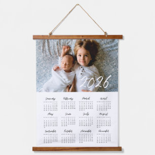 2025 Moderne familie fotokalender Hangend Wandkleed