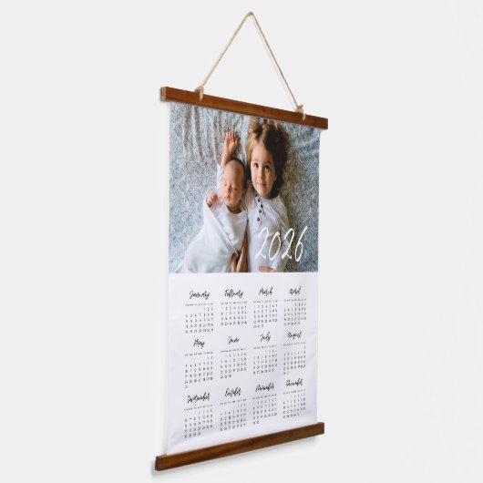 2025 Moderne familie fotokalender Hangend Wandkleed (Gebogen)