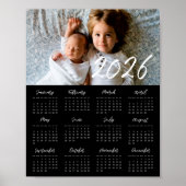2025 moderne familiefoto Zwarte kalender Poster (Voorkant)