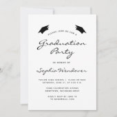 2025 Moderne Foto Witte Zwarte Afstudeerfeest Kaart (Voorkant)