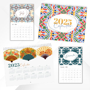 2025 Moderne Levendige Kleurrijke Keramische Tegel Kalender