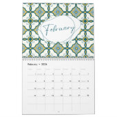 2025 Moderne Levendige Kleurrijke Keramische Tegel Kalender (Feb 2026)