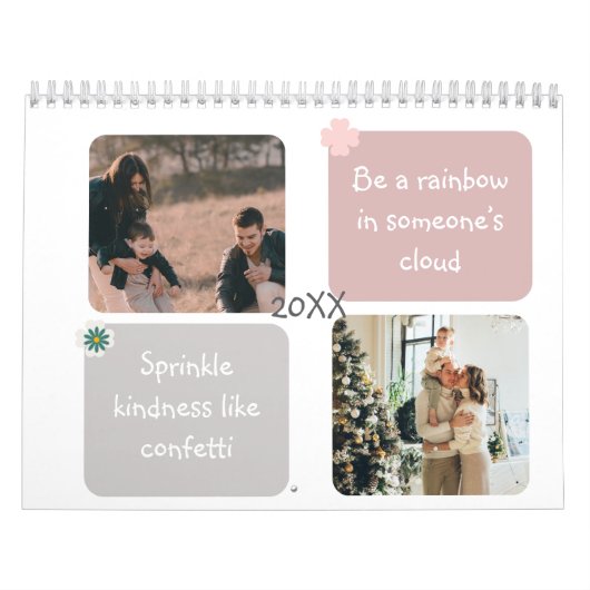 2025 Moderne Maandelijkse Quote Custom Family Foto Kalender (Hoes)