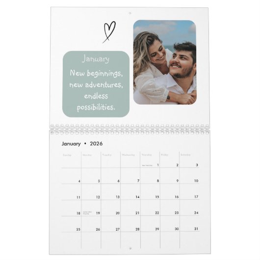 2025 Moderne Maandelijkse Quote Custom Family Foto Kalender (Jan 2026)